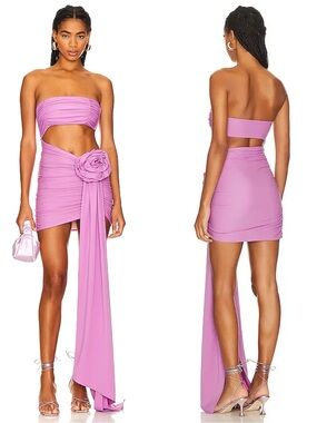 Bahia Maria Mia Strapless Cutout Mini Dress Orchid Purple